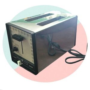 Vintage general electric 2 Slice toaster Mid Century Modern Chrome GE